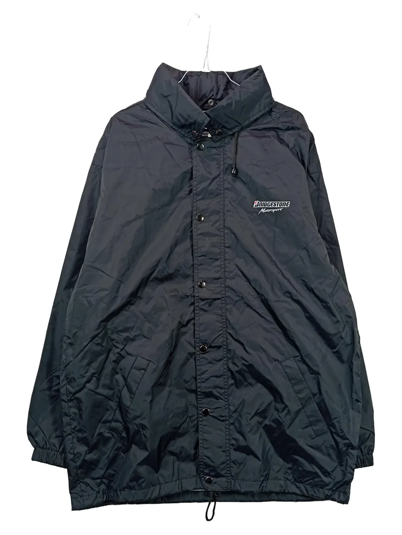 Bridgestone Windjacke Herren XL Schwarz Sportlich Nylon Kapuze Outdoor 2