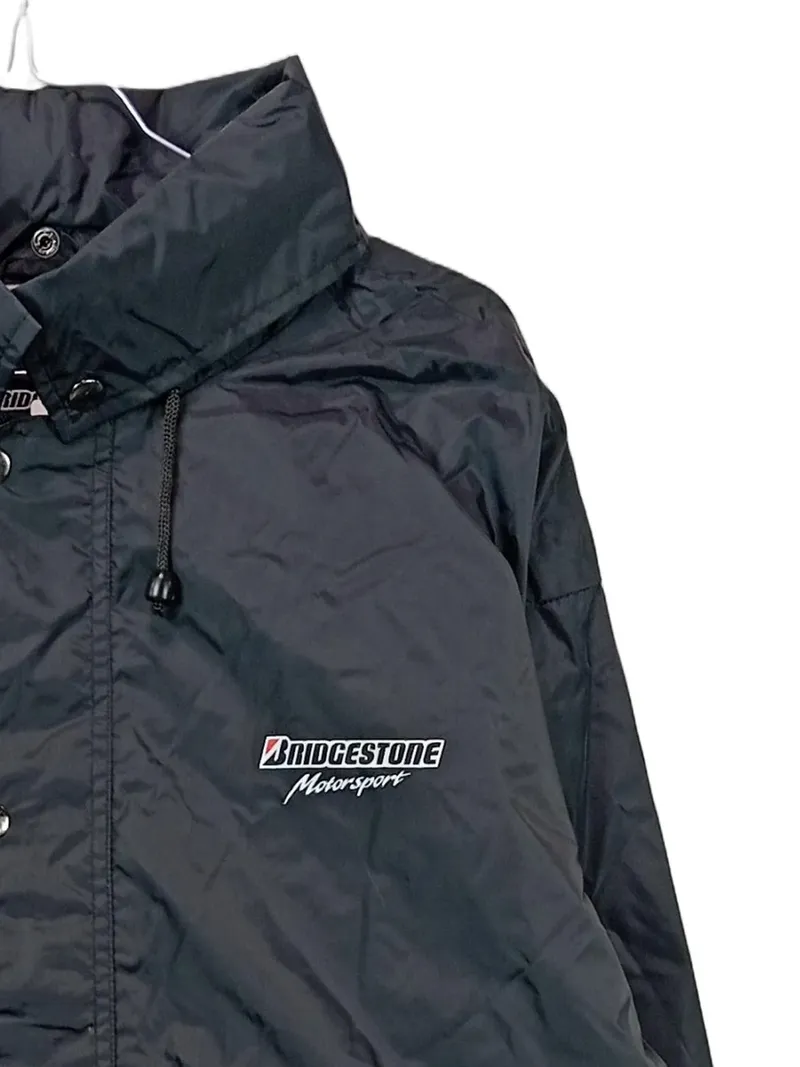 Bridgestone Windjacke Herren XL Schwarz Sportlich Nylon Kapuze Outdoor 3