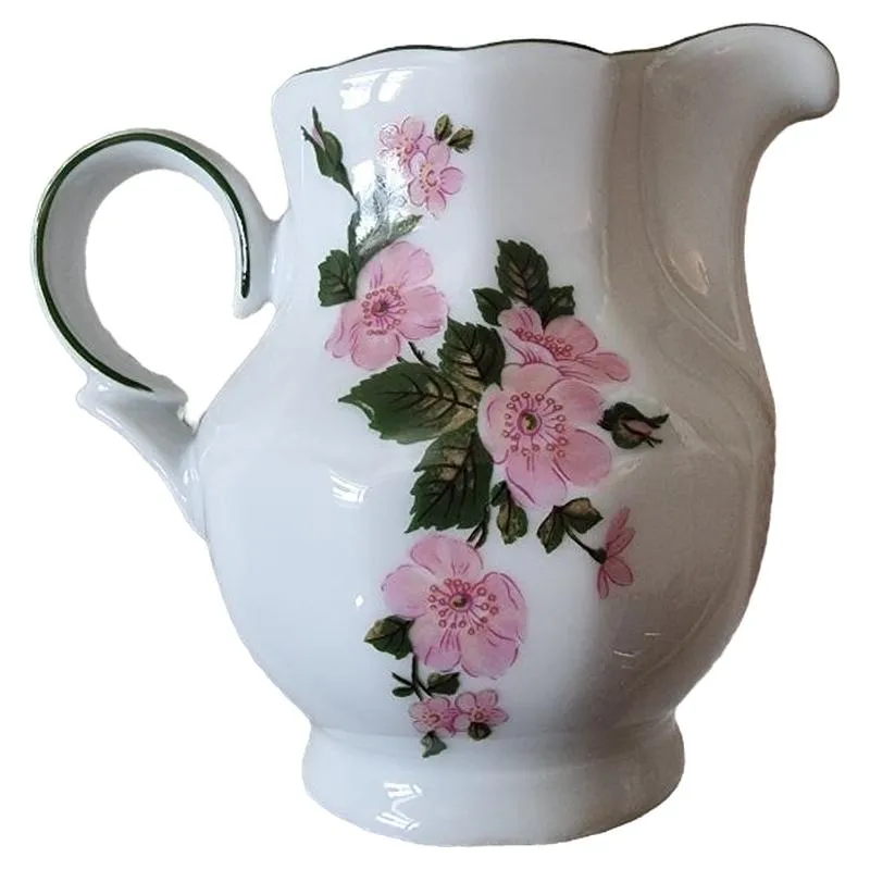 Eschenbach Bavaria Porzellan Kanne Milchkännchen Blumenmuster Rosa 15cm 1