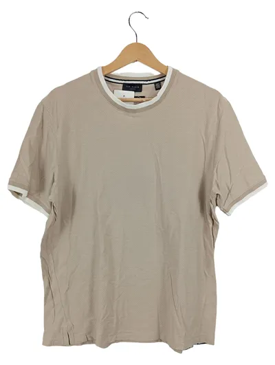 Ted Baker London Herren T-Shirt Gr. 4/XL Beige Baumwolle Casual