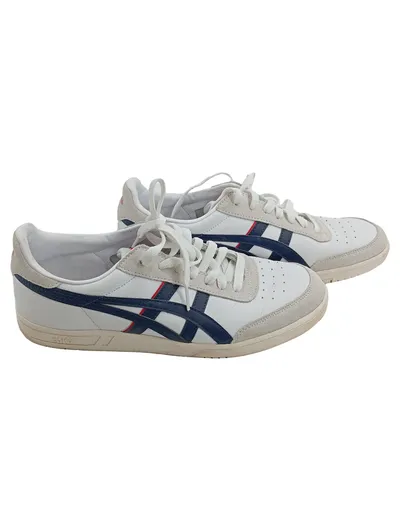 ASICS Sneaker Low Herren Weiß Leder Retro Gr. 42.5 Freizeit Logo
