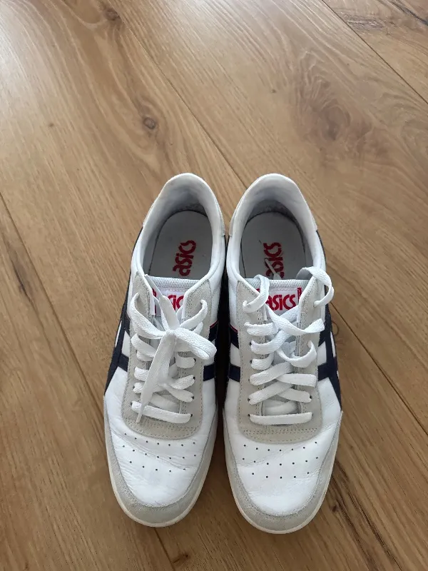 ASICS Sneaker Low Herren Weiß Leder Retro Gr. 42.5 Freizeit Logo 2