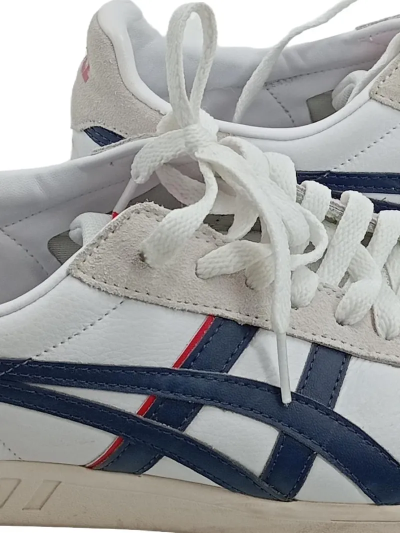 ASICS Sneaker Low Herren Weiß Leder Retro Gr. 42.5 Freizeit Logo 4