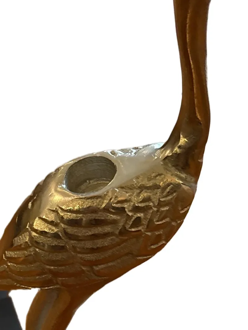 Colmore by Diga Kerzenhalter Vogel Kranich Gold Metall 33cm Deko 3