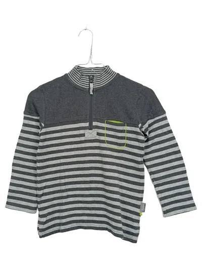 sigikid Pullover Jungen Baumwolle Gestreift Grau Gr. 128 Langarm