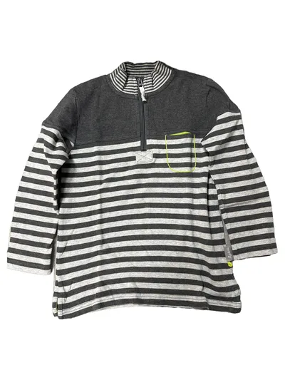 sigikid Pullover Jungen Baumwolle Gestreift Grau Gr. 128 Langarm