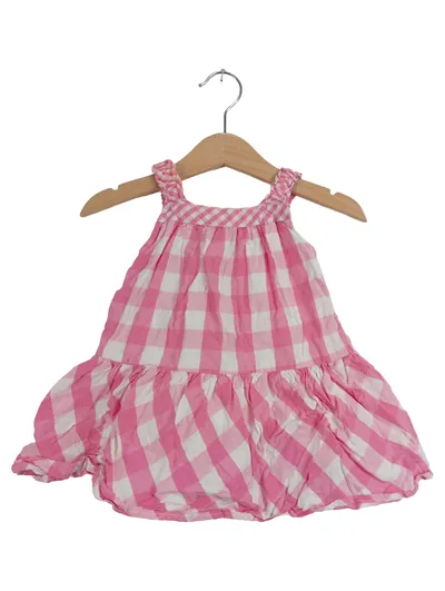 Cool Club Mädchen Sommerkleid kariert rosa weiß Gr. 74 Baumwolle