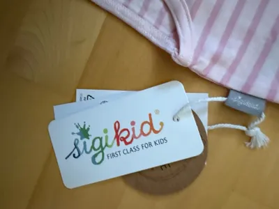 Sigikid Baby Body Langarm Gr. 56 Rosa Gestreift Bär Prinzessin NEU