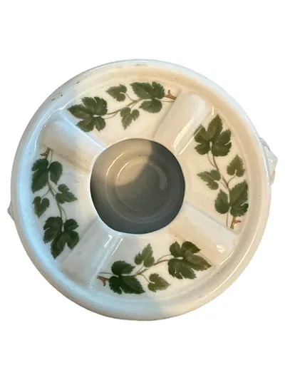 Hutschenreuther Aschenbecher Weinlaub Porzellan Klassisch Beige 12cm