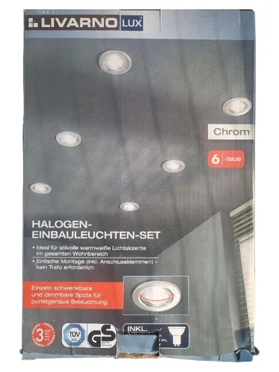 LIVARNO LUX Halogen Einbauleuchten Set 6-teilig Chrom schwenkbar dimmbar
