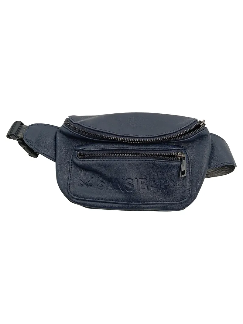 Sansibar Gürteltasche Bauchtasche Blau Kunstleder Damen Casual 1