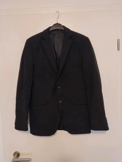 STONES Sakko Herren Gr. 88 Grau Meliert Contemporary Fit Business Blazer