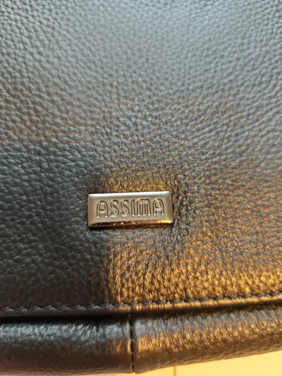 Assima Damen Umhängetasche Schwarz Leder Klassisch Schultertasche