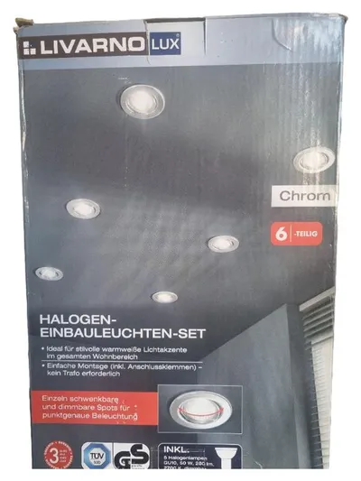 LIVARNO LUX Halogen Einbauleuchten Set 6-teilig Chrom schwenkbar dimmbar GU10