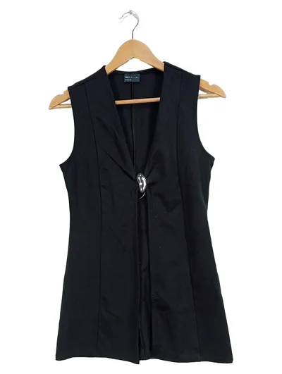 ASOS Design Damen Anzugweste Schwarz Schmuckstein Gr. 36/38 Elegant