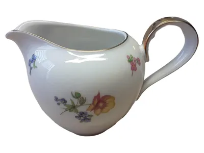 Heinrich Anmut Milchkännchen Porzellan 16351 Blumen Vintage Weiß