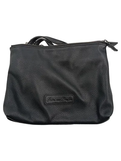 Fritzi aus Preußen Damen Clutch Umhängetasche Schwarz Kunstleder