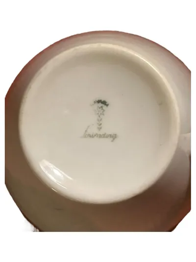 Schirnding Porzellan Tassen Set 2-teilig Weiß Goldrand Vintage