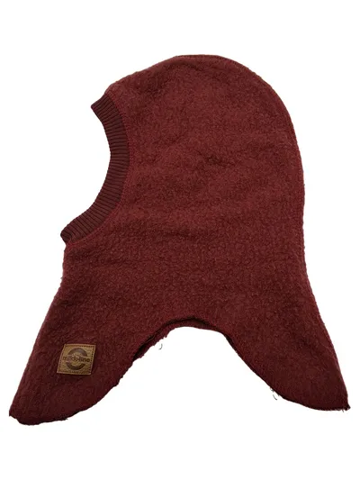 Mikk-Line Kinder Woll-Sturmhaube Balaclava Mütze Rot Merinowolle