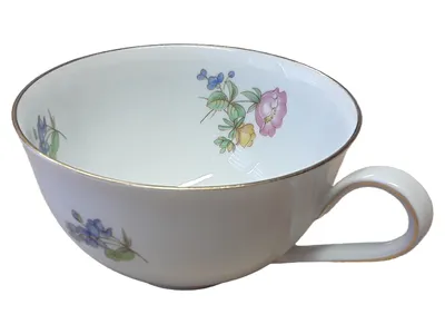 Heinrich Porzellan Tasse Vintage Weiß Blumenmuster 10 cm Alltag