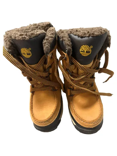 Timberland Kinder Schneestiefel Gr. 28 Braun Leder Waterproof gefüttert