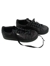 PUMA Damen Sneaker Low Satin Schwarz Gr. 37 Schnürung Sportschuhe 1