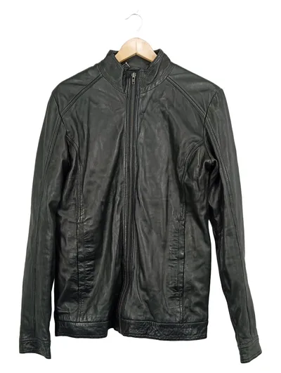 RVLT Revolution Herren Lederjacke Schwarz Gr. L Echtleder Bikerstil
