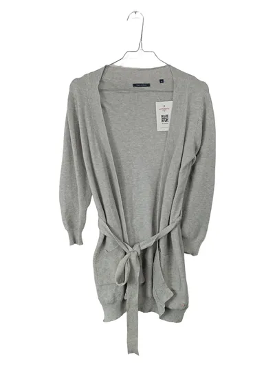 Marc O'Polo Strickjacke Kinder Gr. 128 Grau Baumwolle Leinen