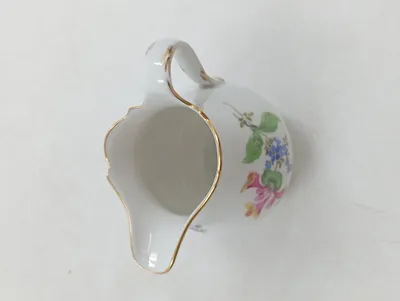 Meissen Milchkännchen Porzellan Weiß Blumenmuster Klassisch 7 cm