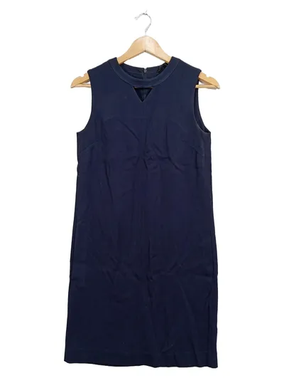 Massimo Dutti Businesskleid Damen Gr. 36 Blau Ärmellos Elegant