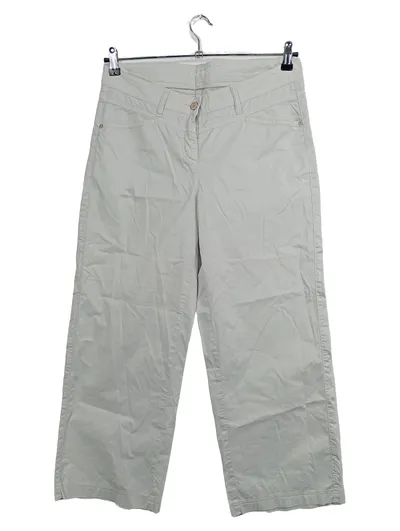 CAMBIO Damen Stoffhose Beige Gr. 32 Baumwolle Casual Capri