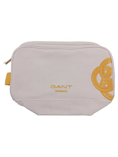 GANT Fragrance Kosmetiktasche Kulturbeutel Beige Baumwolle Canvas