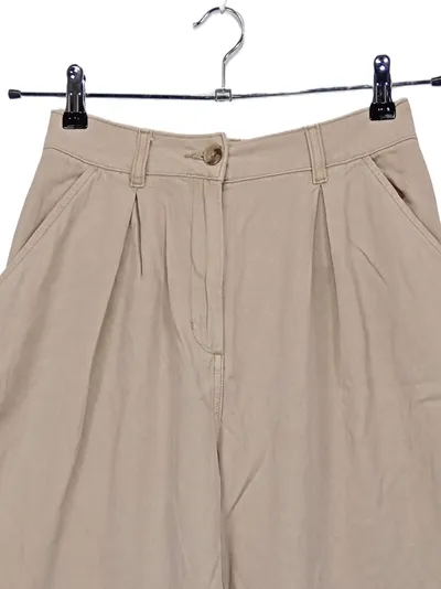 ASOS Design Stoffhose Damen Gr. 34 Beige Wide Leg Bundfaltenhose