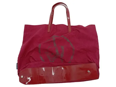 Armani Jeans Shopper Tasche Rot Polyamid Logo-Print Damen Groß