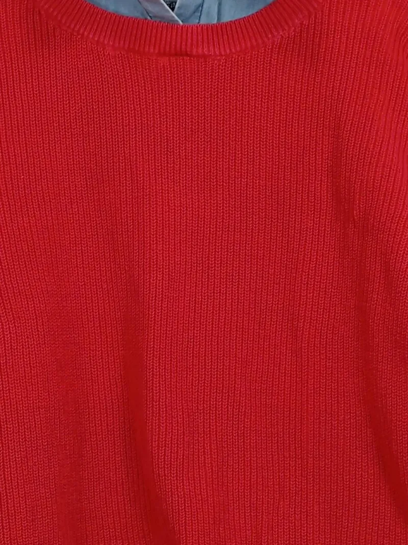 EDC Damen Pullover mit Hemd-Einsatz Rot Gr. M Baumwolle Casual 3