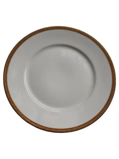 Edelstein Bavaria Essteller Porzellan Goldrand 2181 Weiß 25cm