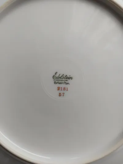 Edelstein Bavaria Essteller Porzellan Goldrand 2181 Weiß 25cm