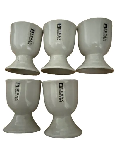 Serax Eierbecher Set 5x Keramik maison d'être Weiß Modern 7cm Höhe