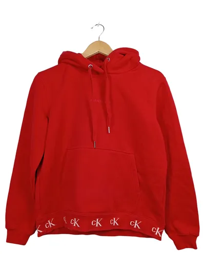 Calvin Klein Jeans Hoodie Damen Gr. S Rot Logo Bund Kapuzenpullover