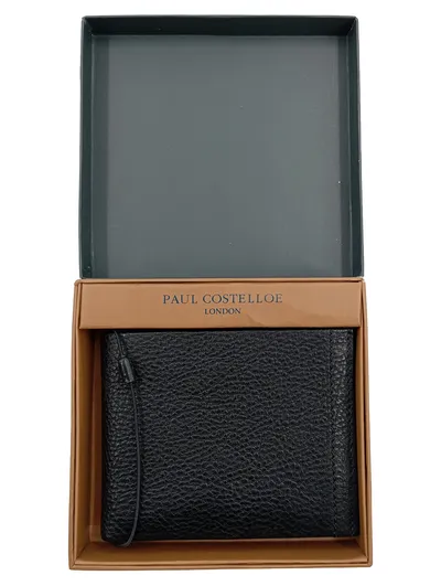 Paul Costelloe London Herren Geldbörse Leder Schwarz Klassisch