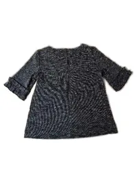 Banana Republic Damen T-Shirt Bluse Gr. XS Blau Meliert Rüschen 2