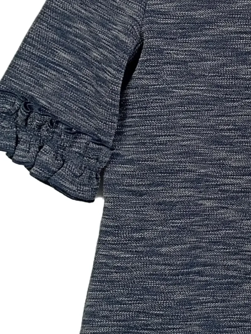 Banana Republic Damen T-Shirt Bluse Gr. XS Blau Meliert Rüschen 3