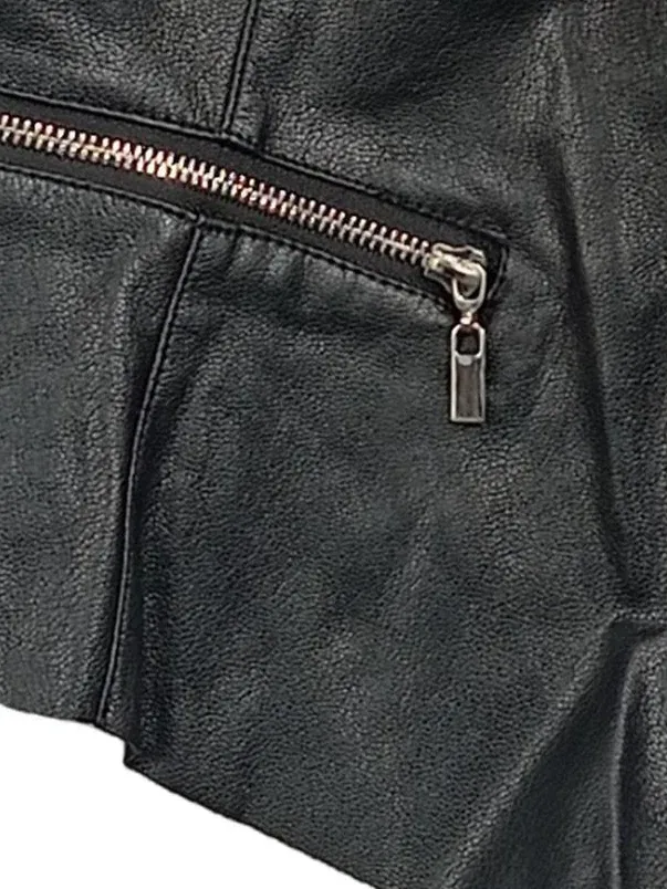 Blind Date Damen Kunstlederjacke Wasserfall Biker Schwarz Gr. 38/M 2