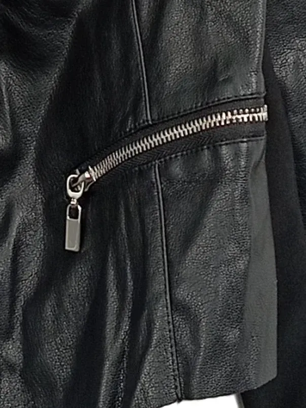 Blind Date Damen Kunstlederjacke Wasserfall Biker Schwarz Gr. 38/M 3