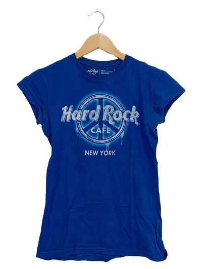 Hard Rock Cafe New York Damen T-Shirt Blau Gr. S Baumwolle
