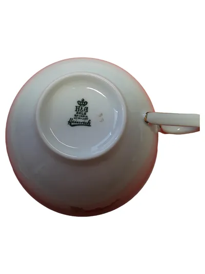 Heinrich Porzellan Tasse Klassisch Weiß Blumen Florales Muster 10 cm