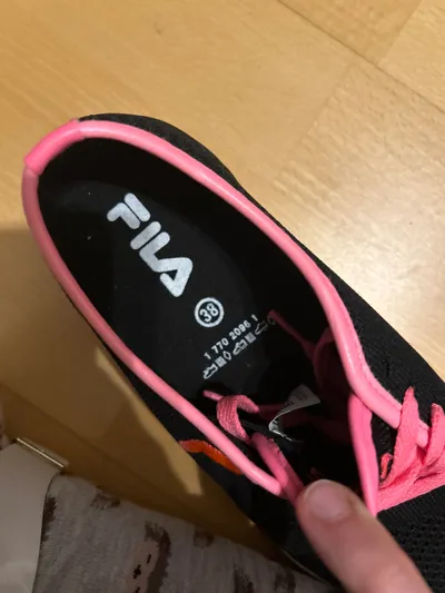 FILA Damen Sneaker Low Schwarz Pink Gr. 38 Mesh Sportschuhe
