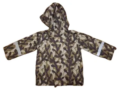 Marimekko Kinder Regenjacke Kapuze Gr. 92 Oliv Camouflage Outdoor