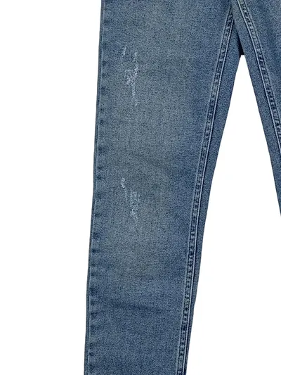 Unique Destroyed Jeans Damen W29 Blau Skinny Fransensaum Stretch