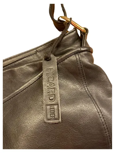 PICARD Damen Umhängetasche Leder Schwarz Klassisch 38x27cm Handtasche